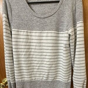 Elegant Gray Striped Women's Sweater